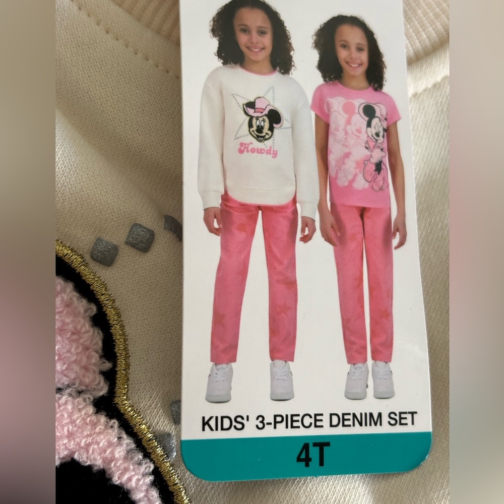 Minnie Mouse Embroidered 3 piece denim set